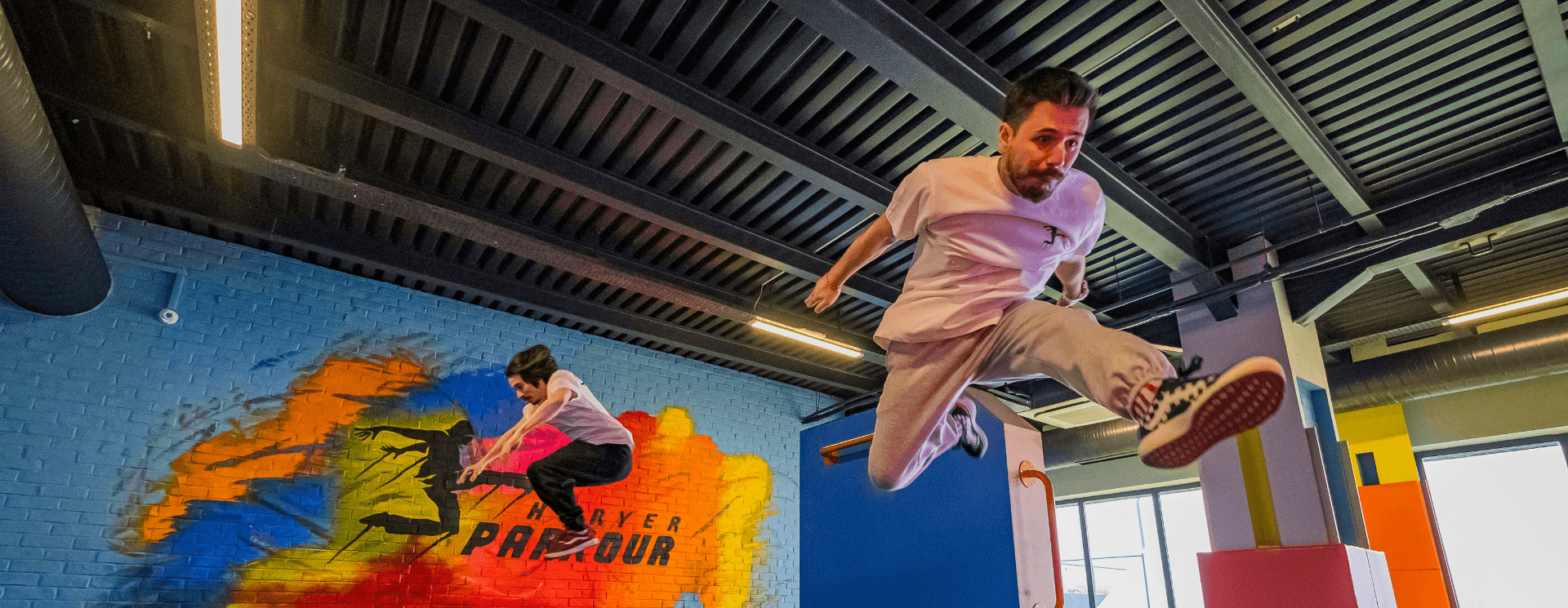 HerYerParkour adult parkour training in professional indoor facility